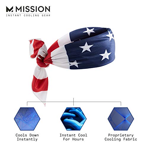 MISSION Cooling Bandana - Lightweight & Breathable - Cools Up to 2 Hours - UPF 50 Sun Protection - Machine Washable - color: Usa