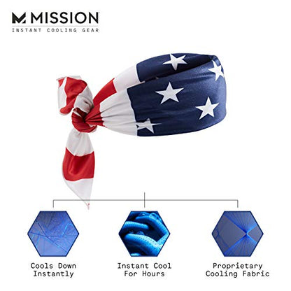MISSION Cooling Bandana - Lightweight & Breathable - Cools Up to 2 Hours - UPF 50 Sun Protection - Machine Washable - color: Usa