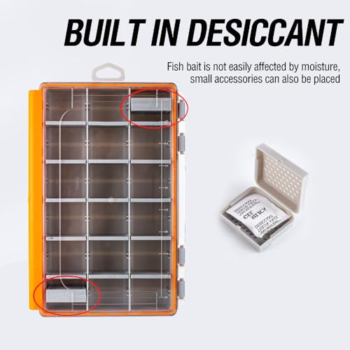 Waterproof Fishing Tackle Box,Lure Box and Terminal Tackle Storage,3600 and 3700 Tackle Trays, Tackle Organization with Removable Dividers (3600-Medium Size) - size: 3600-Medium Size