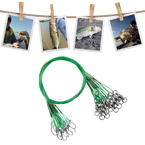 AMYSPORTS Saltwater Steel Fishing Leader Wire Stainless Swivel Fishing Leader Freshwater High Strength Wire Leader Lure Black Nickel - size: #1 (9.8in-50lb) 20pcs