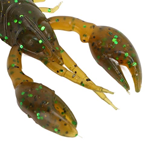 10pcs Crawfish Soft Lure Fishing Lure Crawdad Bait PVC Shrimp Artificial Soft Lure Baits for Bass Fishing Crayfish Baits Swimbait - color: Green
