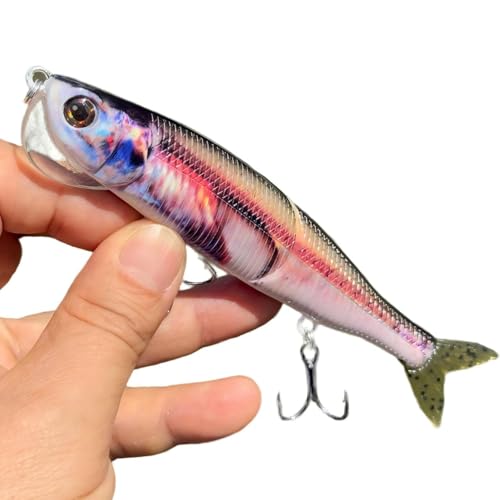 Topwater Artificial Bionic Wobbler Fishing Lure, 5.5in/1.02oz Slow Sinking Simulation Multi Jointed Hard Bait, Fishing Accessories for Freshwater & Saltwater - color: Red