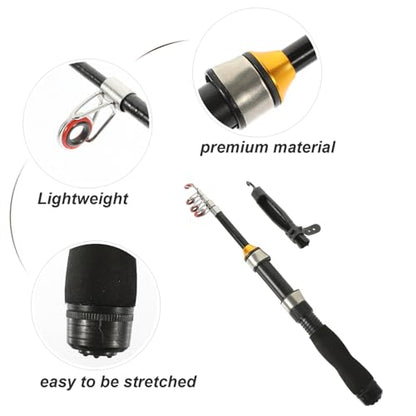 Happyyami Portable Carbon Fishing Rod Ultra Lightweight Angling Pole for Kayaking and Outdoor Use Compact Design Strong Durability for Various Waters