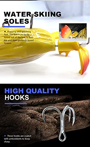1piece 3D Duck Topwater Fishing Lure Yellow Duckling Floating Artificial Bait Plopping and Splashing Feet Hard Fishing Tackle Geer 12cm 28g - color: Yellow A