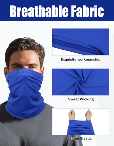 JHYWELL Cooling Neck Gaiter Face Mask, UV Protection Masks Gator, Windproof Bandana for Skiing, Fishing, Hiking, Cycling - color: Royal Blue