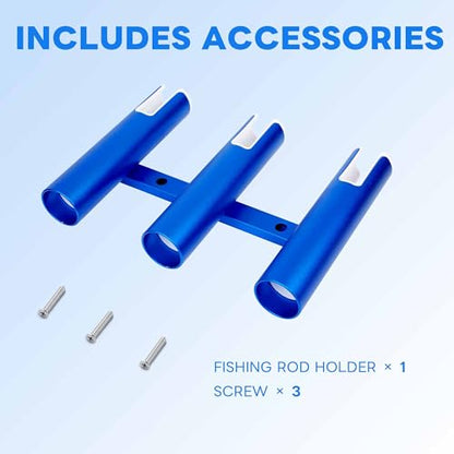 Aluminium Fishing Rod Holders for Boat, Wall-Mounted Fishing Pole Roof Rod Rack,Surf Fishing Rod Holder for Truck, Boats & Yacht - color: 3 Tubes Blue