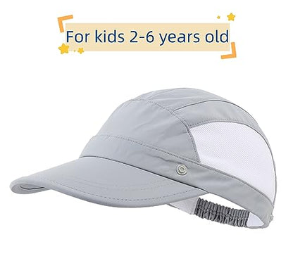 Connectyle Kids Sun Hat with Removable Neck Flap UPF 50+ Sun Protection Baseball Cap Summer Beach Sun Hats 3-6 Years - color: Light Grey
