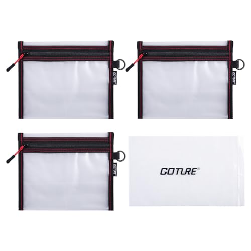 Goture Waterproof Fishing Lure Bags, Soft Plastic Tackle Organizers | Clear Fishing Bait Storage Pouches for Freshwater & Saltwater, Heavy Duty Fishing Gear Pouches for Jig, Worm, Swimbait