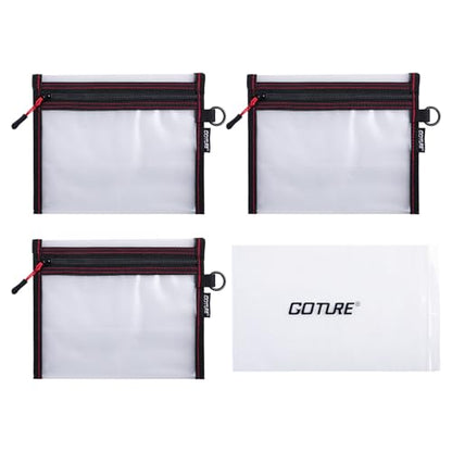 Goture Waterproof Fishing Lure Bags, Soft Plastic Tackle Organizers | Clear Fishing Bait Storage Pouches for Freshwater & Saltwater, Heavy Duty Fishing Gear Pouches for Jig, Worm, Swimbait
