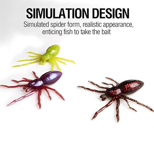 Topwater Spider Fishing Lure Bait - Soft Spider Lures for Bass Trout Pike,TPE Flexible Body for Lifelike Action, Perfect for Freshwater Saltwater Fishing