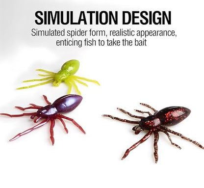 Topwater Spider Fishing Lure Bait - Soft Spider Lures for Bass Trout Pike,TPE Flexible Body for Lifelike Action, Perfect for Freshwater Saltwater Fishing