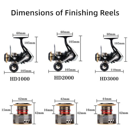 Spinning Fishing Reel, 5.2:1 Gear Ratio Fishing Reel CNC Aluminum Spool Up to 20 Lbs Max Drag with Left/Right Interchangeable for Inshore Boat Rock Freshwater Saltwater Fishing - size: 3000