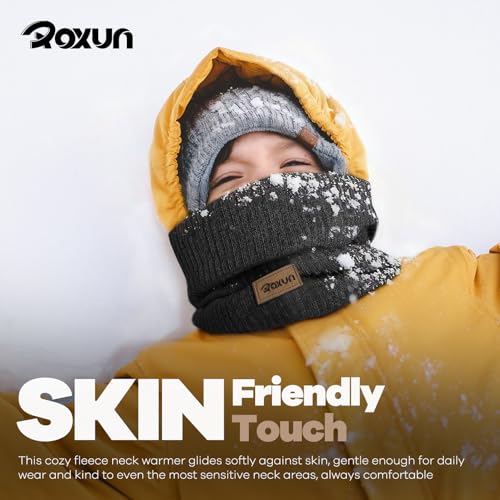 ROXUN Winter Neck Gaiter, Neck Warmer Cover Ski Gaiters for Men/Women | Soft Thick Fleece; Gentle on Skin; Stretchy Fit; Multi-function; Elegant Chic Look; Multi-color Options - color: Lavender