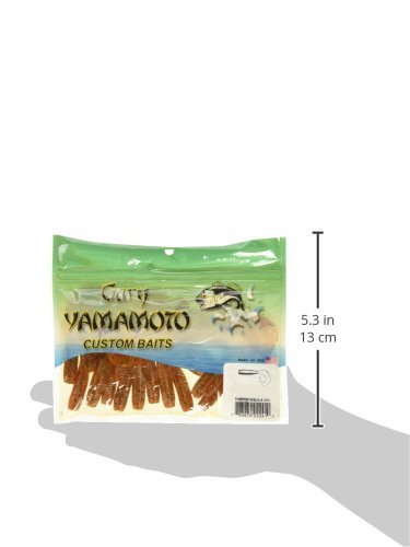 Yamamoto 5 Single Tail Grub Soft Plastic Fishing Angling Swimbait Lures with Tail-Curling Action - 20 Pack - color: PUMPKIN W/ BLACK & GREEN FLAKE (20 PACK)