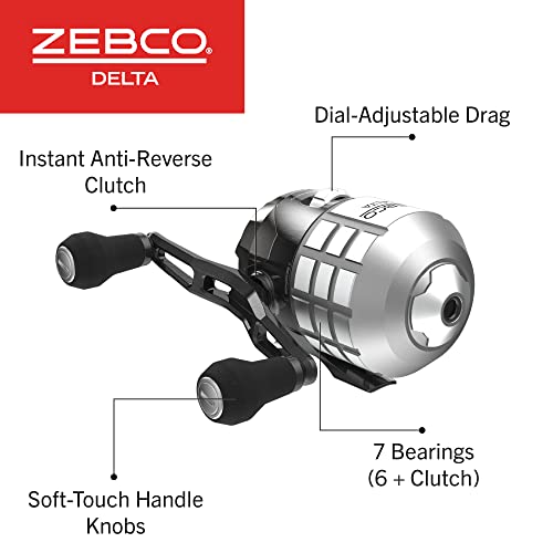 Zebco Delta Spincast Reel and Fishing Rod Combo, Instant Anti-Reverse Clutch, Changeable Right- or Left-Hand Retrieve, Pre-Spooled with Zebco Fishing Line - style: 6'2" Rod, Size 30 Reel
