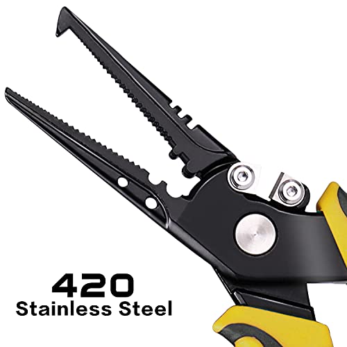 Sougayilang Fishing Pliers,Sheath and Lanyard Tungsten Carbide Cutters,420 Stainless Steel Fishing Tools,Saltwater Resistant Fishing Gear with Rubber Handle-7.5'' Split Ring Nose - Yellow - color: 7.5'' Split Ring Nose-yellow