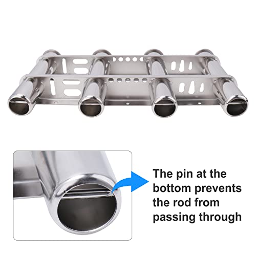 Fishing Rod Holder for Boat, Vertical Wall Mounted Fishing Rod Rack, Stainless Steel Rod Holder for Marine Boat,Fishing Boat, Truck (4 Tubes Upgrade) - color: 4 Tubes Upgrade