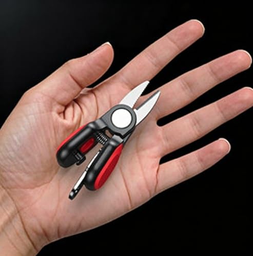 1Pcs Mini Stainless Steel Fishing Line Scissors, Red Non-Slip Handheld Cutter, Portable Shears for Cutting Braided PE, Carbon and Nylon Fishing Line, Durable Outdoor Angling Accessory