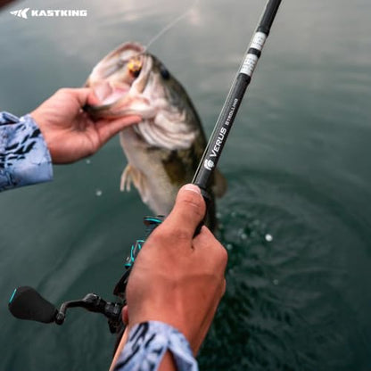 KastKing Verus Technique Twin-Tip Bass Fishing Rod – IM7 Graphite Blanks with Nano Resin, Extra Tip, PTS, Titanium Guide Frames, Technique-Specific Casting & Spinning Rod - size: 7'2"-M-F, style: Spinning