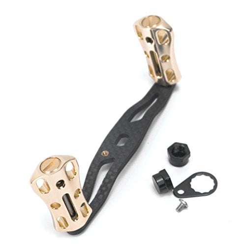 NEW Replacement Carbon Fiber 6061 Aviation Aluminum Fishing Reel Handle knobs Accessories for Baitcasting Rocker - color: 03-GOLD