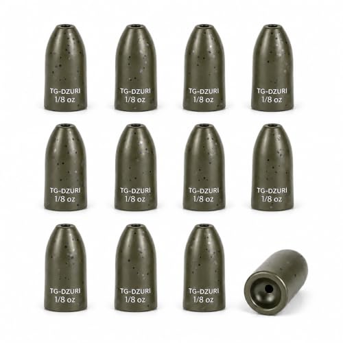Tungsten Bullet Fishing Weights - Insert Free Worm Sinkers for Bass Fishing, Ultra Sensitive Texas & Carolina Rig Weights, Flipping & Pitching, 1/16, 1/8, 3/16, 1/4, 3/8, 1/2 oz, 5-12 Pack | 3 Colors 1/16-1/2oz Fishing Sinkers for Texas Rig, Carolina Rig,