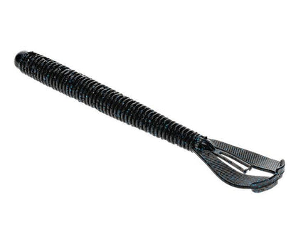 Strike King Rage Twin Tail Menace Worm Soft Bait Fishing Lure, 6", 2 Rage Flange Tails - color: Black/Blue