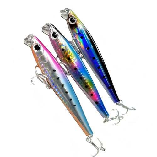 3pcs Boxed Premium Set Fishing Lure Long Cast Mino Ocean Lake Submersible Lure - color: AH1131B-4.3'' 1.1oz