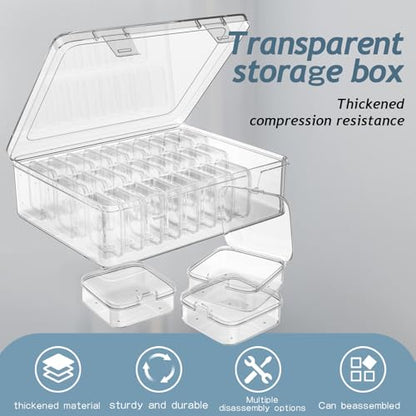 Bead Organizer Box, 30pcs Small Clear Plastic Storage Containers, Craft Storage Box Features Hinged Lid and Labels, Mini Boxes for Bracelets, Jewelry, Diamonds, Clay Beads, Screws, Seeds, Small Parts - style: 30 grids5.5
