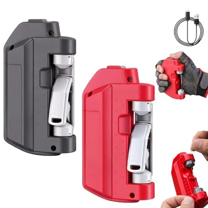 Electric Knot Assist -Automatic Electric Fishing Knot Assist Machine | Quickly ties GT & FG knots, portable line tying device, professional fishing gear for river, reservoir, lake and coastline - color: Red+Grey