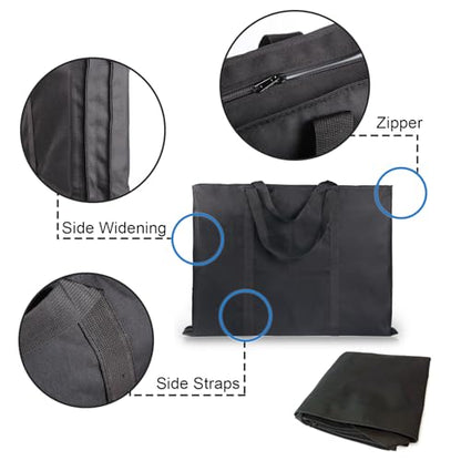JJRING Dacron Light Weight Art Portfolio Bag, 22'' x 28.5'' for 20'' x 26'' Artworks, Black Carrying Storage Case for Poster, Sketching, and Drawing - size: 20''*26''
