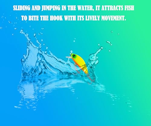 3D Eyes Artificial Crankbait Fishing Lures Kit Jerkbaits for Bass Lures - color: 5pcs minnow lures with bill