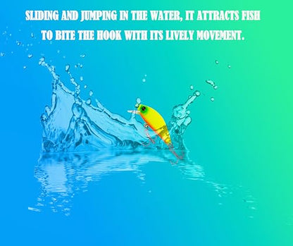 3D Eyes Artificial Crankbait Fishing Lures Kit Jerkbaits for Bass Lures - color: 5pcs minnow lures with bill