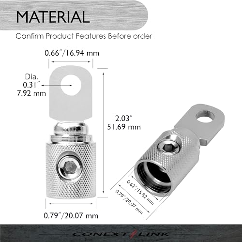 RT0N-2 Set Screw Ring Terminal 2 Pack (1/0 Gauge, Nickel) - size: 1/0 Gauge