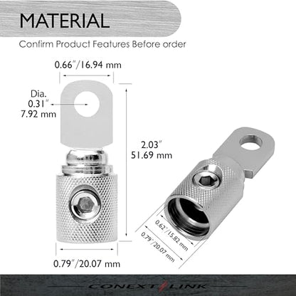 RT0N-2 Set Screw Ring Terminal 2 Pack (1/0 Gauge, Nickel) - size: 1/0 Gauge