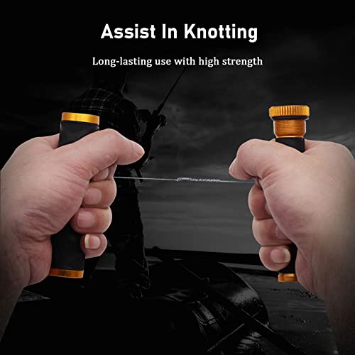 OUKENS Fishing Line Dragger, Fishing Knot Puller Tool Assist Fishing Line Knotting Device Tension Line Dragger for Fishing - color: Gold