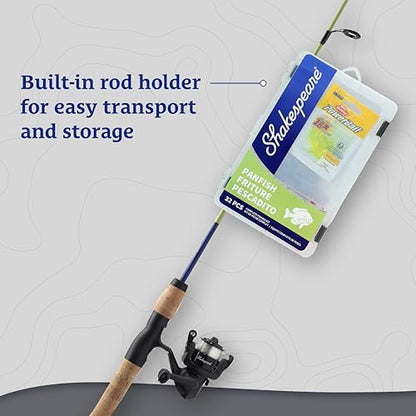Shakespeare Catch More Fish Spinning Reel and Fishing Rod Combo with Kit - color: Panfish, style: 2024 Model