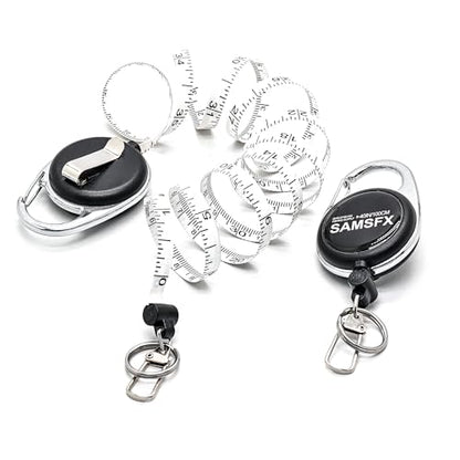 SAMSFX Tape Measure Retractor Fly Fishing Zinger Retractors Carabiner Style Clip on Back Tether Tools Badge Holder (2PCS in Pack)