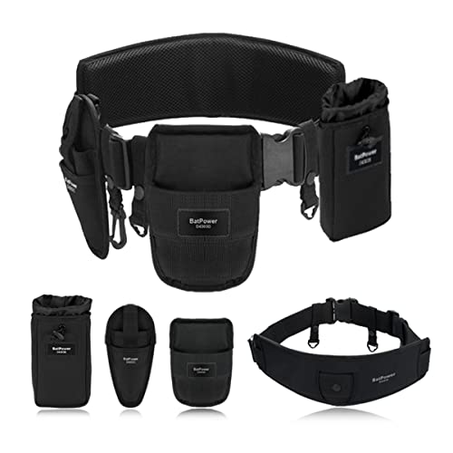 BatPower Fishing Belt Set with Rod Holder: Professional Fighting Waist Belt with Battery Pouch & Pliers Case - Compatible with Daiwa, Shimano, Banax, Miya Reels