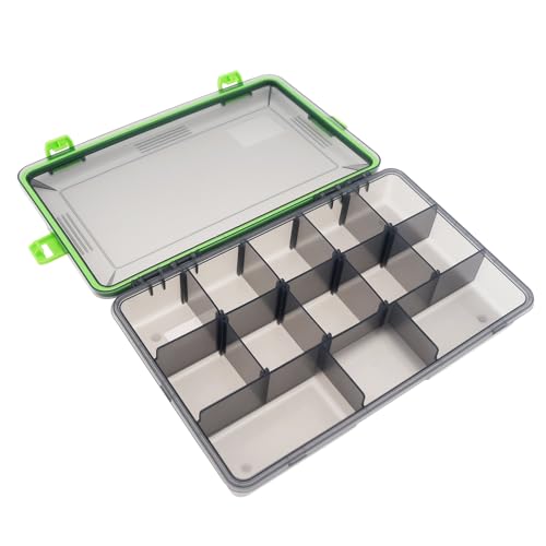 Fishing Lure Boxes, Waterproof Seal Bait Storage Case Fishing Tackle Storage Boxes, Hooks Organizer Containers (11.02 x 6.69 x 1.97 inch)