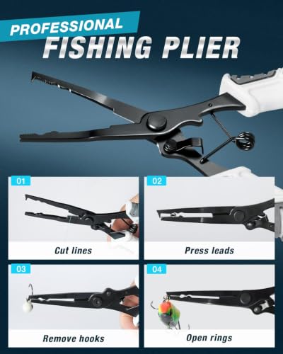 Ghosthorn Fishing Rod and Reel Combo Carbon Fiber Telescopic Fishing Pole Carrier Bag Portable Kit Saltwater Freshwater - size: 2.1m 7ft, style: Fishing Kit With Plier&lip Gripper