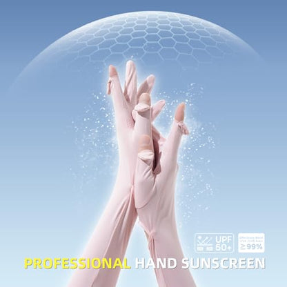 Full Finger UV Protection Gloves Driving Gloves Women, Breathable Touchscreen UPF Glove Sun Protection Glove - color: Black-b, size: One Size