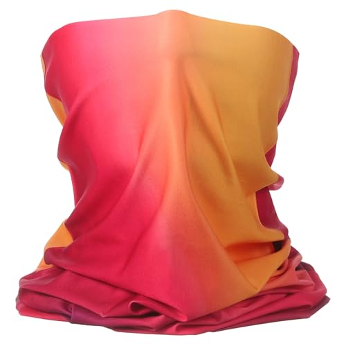 HARFINGTON Summer Cooling Neck Gaiter Sun Protection Face Mask Fishing Necks Gaiter Unisex for Cycling Outdoor Sports - color: Gradient Red
