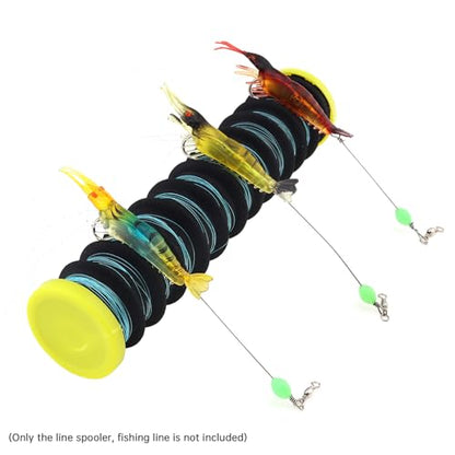 Conskyee 3 PCS Fishing Line Spool Storage Organizer - 12 Slots Each, Tangle-Free Line Winder with Storage Box, Length 20 cm for Fishing Lines, Hooks & Small Gear