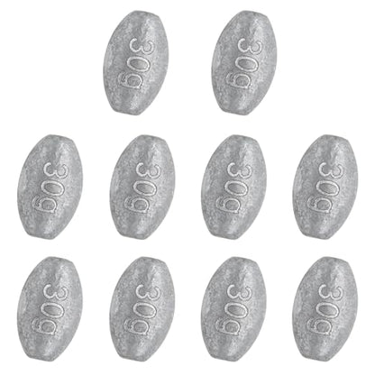 Egg Weights Fishing Sinkers Weights Assortment Lead Oval Shaped Drop Weight | Sinker Tackle for Freshwater Saltwater Fishing Bass Casting - style: 1oz-10pc