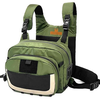 Fishing Chest Pack with Magnetic Pocket, Net Holder and Adjustable Straps | Magnetic Front Pocket, Multiple Storage Compartments, Adjustable Straps, Versatile Chest Bag