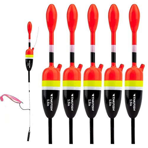 THKFISH Fishing Bobbers Fishing Floats and Bobbers Slip Bobbers for Fishing Balsa Floats Crappie Fishing Bobbers 1/6oz(3.47"X0.47"X6.73") 3/8oz(3.84"X0.6"X 7.2") 1/2oz(4.13"X0.75"X7.87") - color: Black Floatage 1/10oz(3g)-5pcs