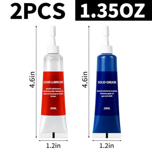 TBTFW Fishing Reel Grease, Fishing Reel Oil, Long-Lasting Lubrication, Set for All Types of Fishing Reels(1set or 2sets)