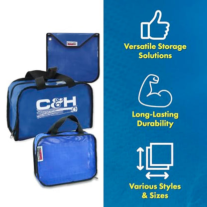 C&H Lures Lure Carry Case, 11 in x 8.75 in x 2.5 in / 28 cm x 22.2 cm x 6.4 cm, 30 Resealable Rig Bags Inside, Blue