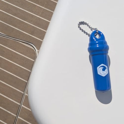 Seahive Floating Keychain (1 pack) with Waterproof Safety Container Boat Key Float - Pontoon, Fishing Accessories key holder - color: Dark Blue