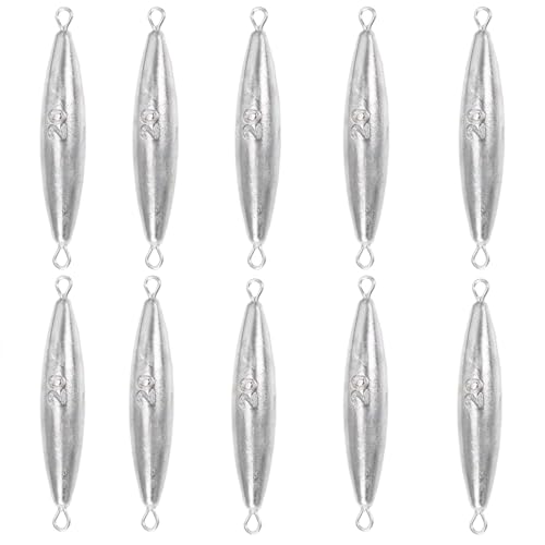 10PCS Fishing Weights Torpedo Sinkers Inline Trolling Sinkers Weights Kit Fishing Sinkers Catfishing Sinkers Saltwater Fishing Torpedo Weights Double Ring Sinkers - 1oz(30g) - size: 0.7oz(20g)-10 Pack